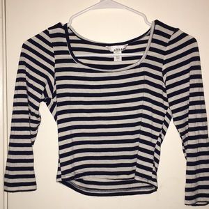 White and blue crop top